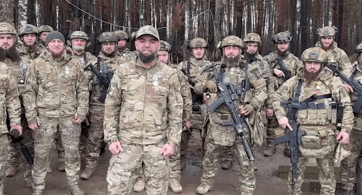 Screenshot of a video of the awarding of “Akhmat” fighters, published on Ramzan Kadyrov's Telegram channel t.me/RKadyrov_95/4615 Screenshot of a video of the awarding of “Akhmat” fighters, published on Ramzan Kadyrov's Telegram channel t.me/RKadyrov_95/4615