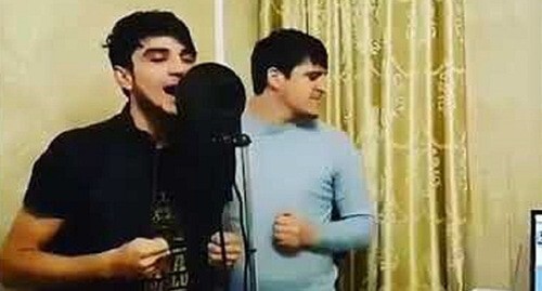 The brothers Ayub and Askhab Vakharagov. Screenshot of a video posted on the the channel "Ayub Vakharagov Official Music", https://www.youtube.com/watch?v=QyXyGKM3wPY The brothers Ayub and Askhab Vakharagov. Screenshot of a video posted on the the channel "Ayub Vakharagov Official Music", https://www.youtube.com/watch?v=QyXyGKM3wPY