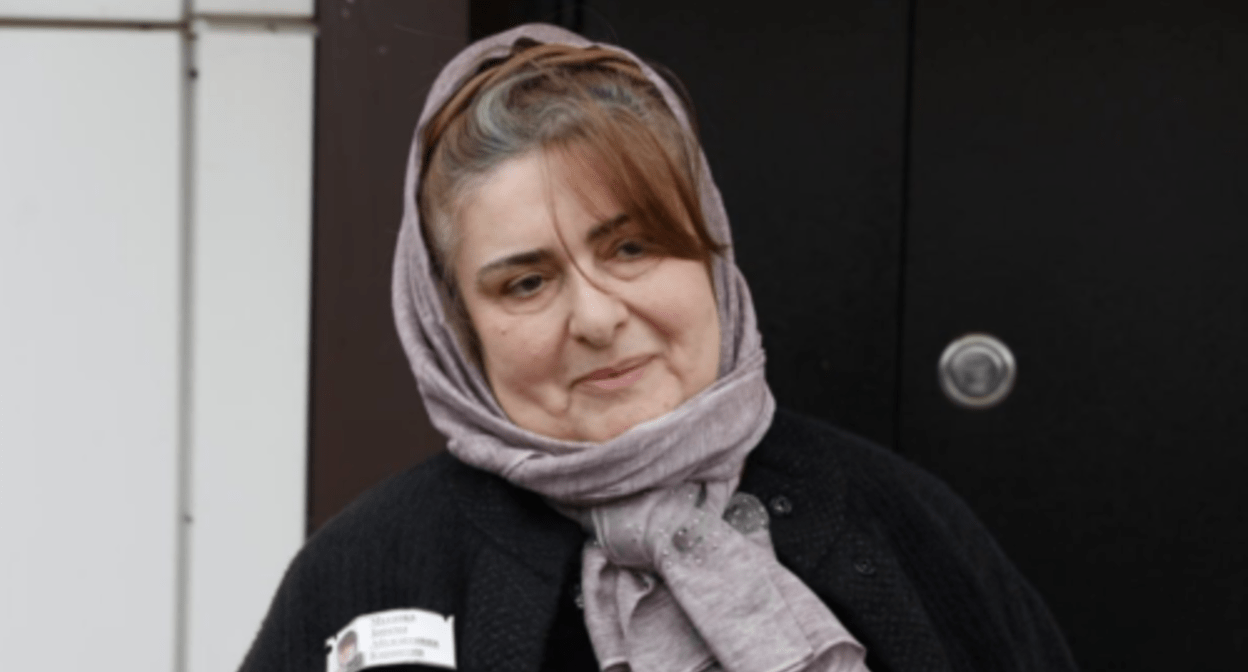 Zarema Musaeva. Screenshot of the photo posted on the Telegram channel "Sota" on December 12, 2023 https://t.me/sotaproject/70676 Zarema Musaeva. Screenshot of the photo posted on the Telegram channel "Sota" on December 12, 2023 https://t.me/sotaproject/70676