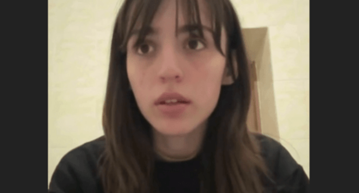 Liya Zaurbekova. Screenshot of the video posted on the Telegram channel of the “Marem” human rights group on May 16, 2024 https://t.me/marem_group/703 Liya Zaurbekova. Screenshot of the video posted on the Telegram channel of the “Marem” human rights group on May 16, 2024 https://t.me/marem_group/703
