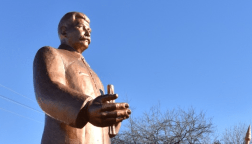 The monument to Stalin in Komgaron, a village in North Ossetia. Photo from the website of the Communist Party of the Russian Federation (KPRF) in North Ossetia, December 20, 2019 https://www.rso-kprf.ru/?p=7357 The monument to Stalin in Komgaron, a village in North Ossetia. Photo from the website of the Communist Party of the Russian Federation (KPRF) in North Ossetia, December 20, 2019 https://www.rso-kprf.ru/?p=7357