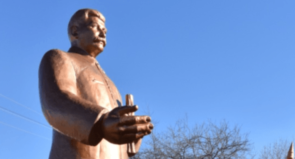 The monument to Stalin in Komgaron, a village in North Ossetia. Photo from the website of the Communist Party of the Russian Federation (KPRF) in North Ossetia, December 20, 2019 https://www.rso-kprf.ru/?p=7357 The monument to Stalin in Komgaron, a village in North Ossetia. Photo from the website of the Communist Party of the Russian Federation (KPRF) in North Ossetia, December 20, 2019 https://www.rso-kprf.ru/?p=7357