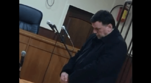 Tagir Velagaev in a court. Screenshot of a video posted on March 19, 2022 https://www.youtube.com/watch?v=NlNf4EyaD80 Tagir Velagaev in a court. Screenshot of a video posted on March 19, 2022 https://www.youtube.com/watch?v=NlNf4EyaD80