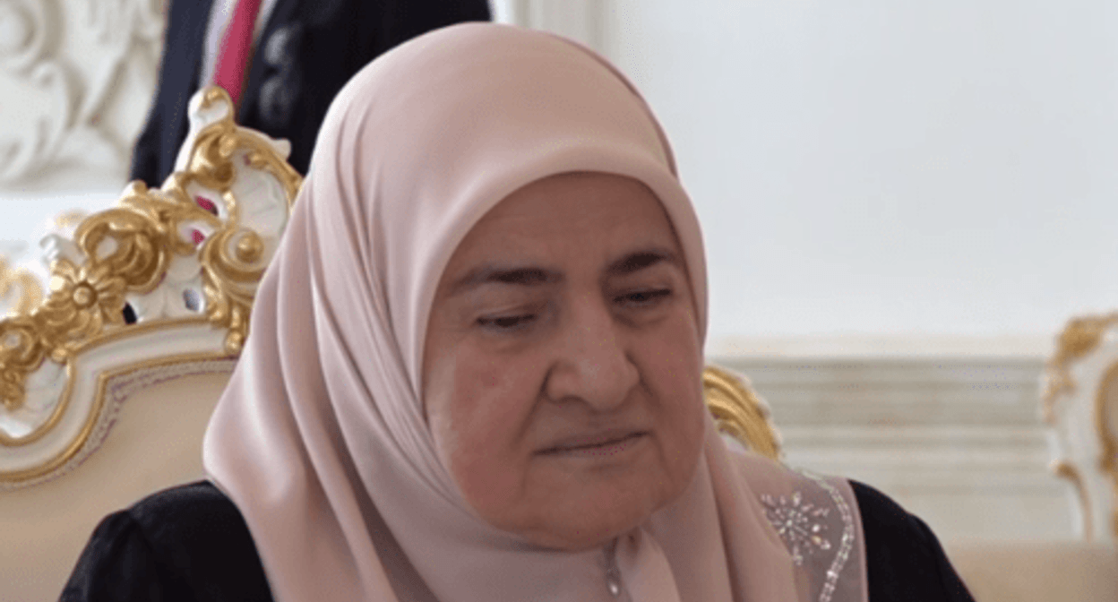 Aimani Kadyrova. Screenshot of a video posted on Ramzan Kadyrov's Telegram channel on August 4, 2023 https://t.me/RKadyrov_95/3799 Aimani Kadyrova. Screenshot of a video posted on Ramzan Kadyrov's Telegram channel on August 4, 2023 https://t.me/RKadyrov_95/3799