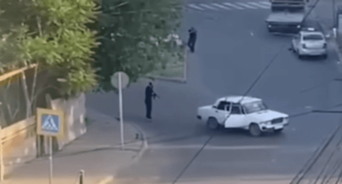 A militants’ attack in Dagestan. Screenshot of a video by the "Caucasian Knot" A militants’ attack in Dagestan. Screenshot of a video by the "Caucasian Knot"
