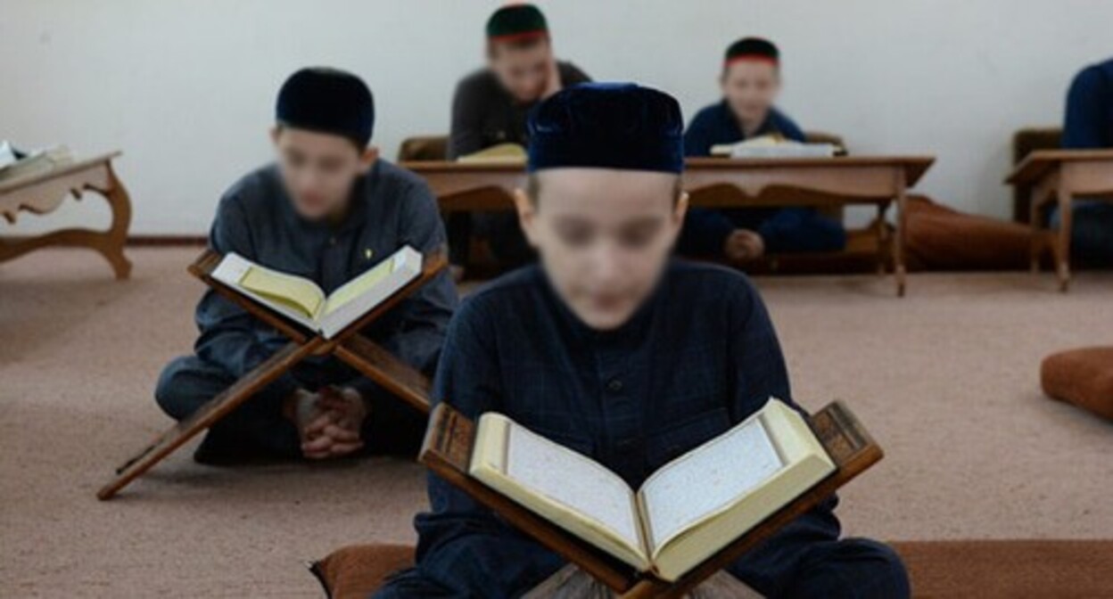 Pupils at a lesson in a madrasah. Photo: the State TV and Radio Broadcasting Company (GTRK) "Vainakh" https://gtrkvainah.tv Pupils at a lesson in a madrasah. Photo: the State TV and Radio Broadcasting Company (GTRK) "Vainakh" https://gtrkvainah.tv