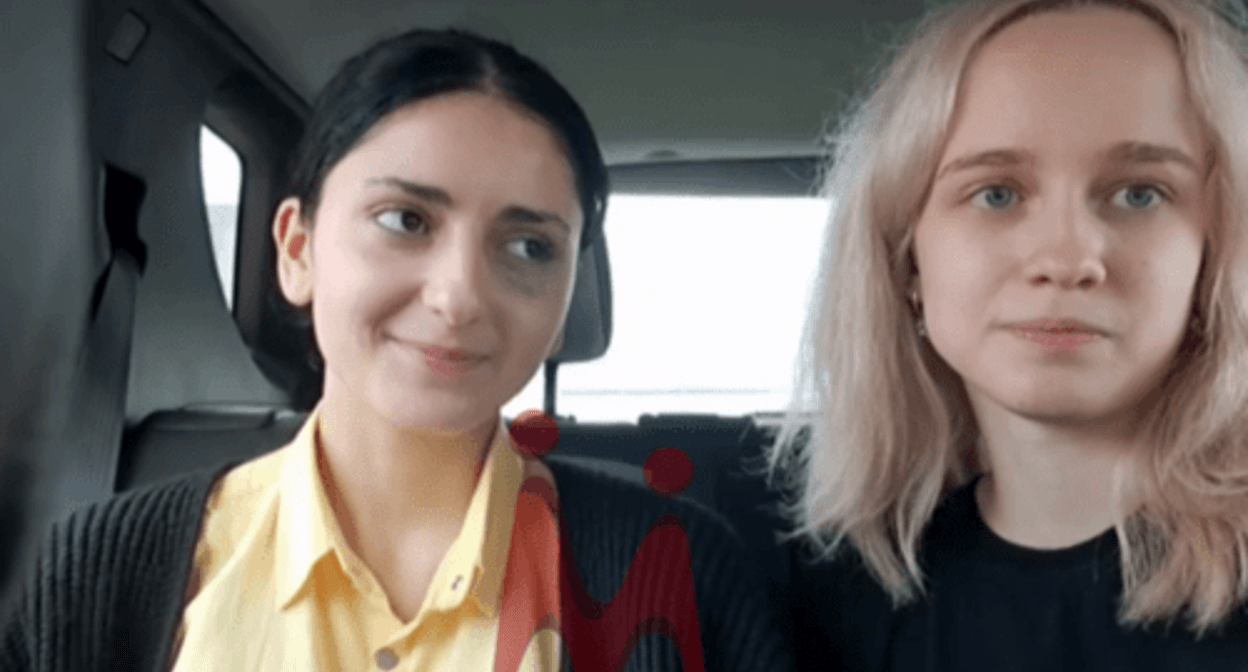 Aishat Magomedova (left) and her friend Liza. Screenshot of a video posted on the Telegram channel of the human rights group "Marem" on August 8, 2024 https://t.me/marem_group/781 Aishat Magomedova (left) and her friend Liza. Screenshot of a video posted on the Telegram channel of the human rights group "Marem" on August 8, 2024 https://t.me/marem_group/781