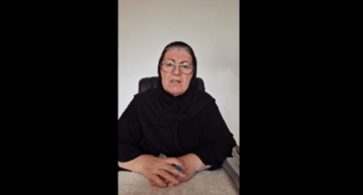 Khadizhat Gasanova. Screenshot of a video posted by the "Chernovik" (Rough Draft) outlet on August 16, 2024 https://t.me/chernovik/75728 Khadizhat Gasanova. Screenshot of a video posted by the "Chernovik" (Rough Draft) outlet on August 16, 2024 https://t.me/chernovik/75728