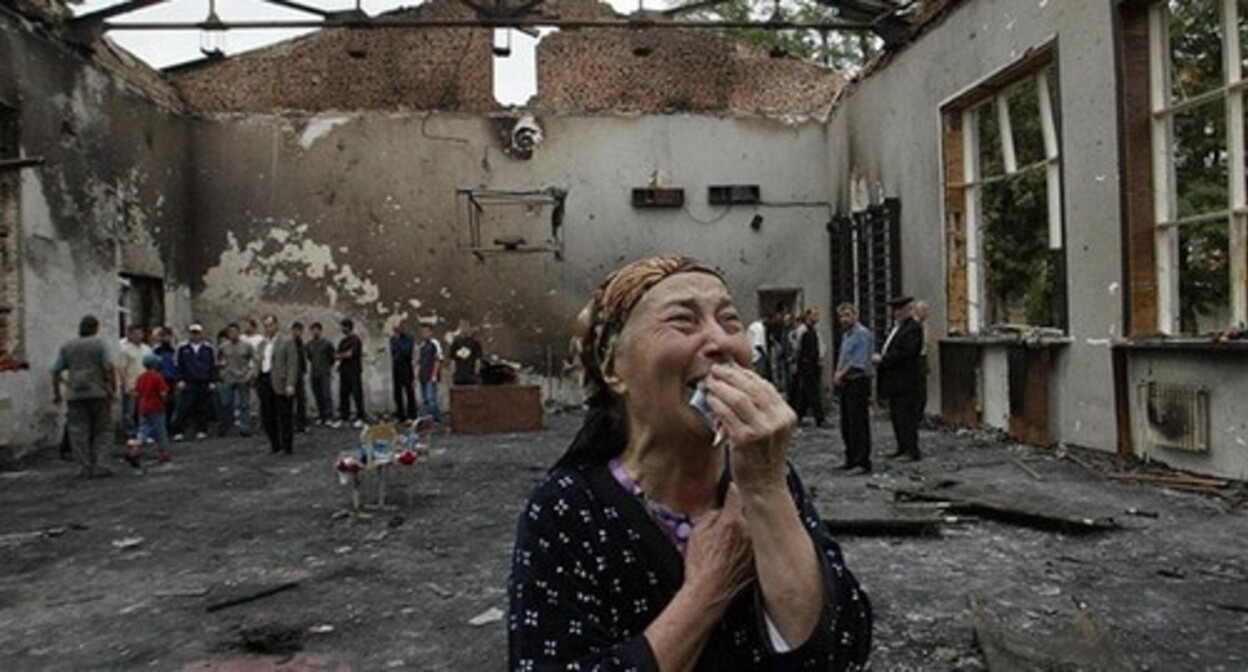School No. 1 in Beslan. Photo: report.az https://report.az/ru/v-regione/sk-rossii-spustya-19-let-ustanovil-lichnost-boevika-sovershivshego-terakt-v-beslane/ School No. 1 in Beslan. Photo: report.az https://report.az/ru/v-regione/sk-rossii-spustya-19-let-ustanovil-lichnost-boevika-sovershivshego-terakt-v-beslane/