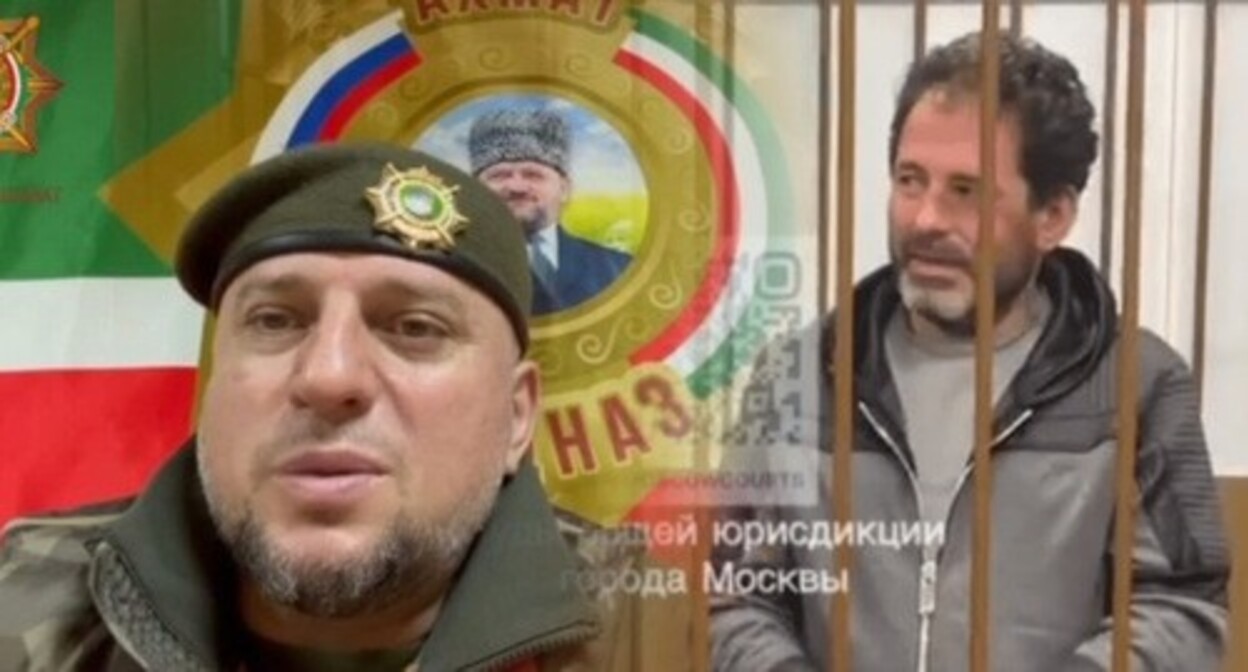 Apti Alaudinov (left) and Denis Shapiro. Collage by the "Caucasian Knot". Photos: screenshot of a video posted on Apti Alaudinov's Telegram channel https://t.me/AptiAlaudinovAKHMAT/5739 and screenshot of a video posted on the Telegram channel "The general jurisdiction courts of the City of Moscow" on October 8, 2024 https://t.me/moscowcourts/4921 Apti Alaudinov (left) and Denis Shapiro. Collage by the "Caucasian Knot". Photos: screenshot of a video posted on Apti Alaudinov's Telegram channel https://t.me/AptiAlaudinovAKHMAT/5739 and screenshot of a video posted on the Telegram channel "The general jurisdiction courts of the City of Moscow" on October 8, 2024 https://t.me/moscowcourts/4921