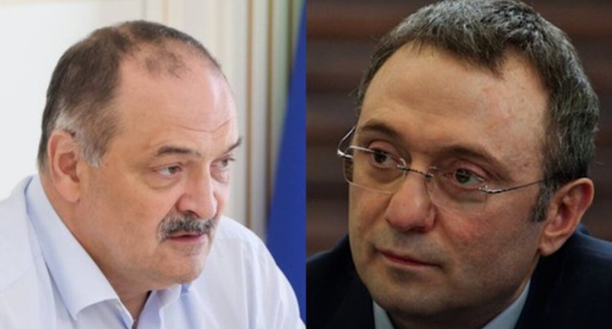 Sergey Melikov (left) and Suleiman Kerimov. Collage by the "Caucasian Knot". Screenshots of the photos https://t.me/melikov05/2537 and https://yandex.ru/video/preview/7059841456323965159 Sergey Melikov (left) and Suleiman Kerimov. Collage by the "Caucasian Knot". Screenshots of the photos https://t.me/melikov05/2537 and https://yandex.ru/video/preview/7059841456323965159