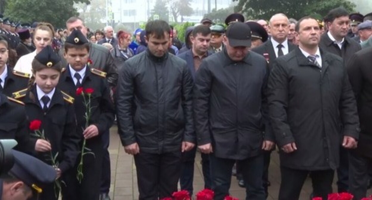 Participants in a mourning rally in Nalchik. October 13, 2024. Screenshot of a video posted on Kazbek Kokov's Telegram channel https://t.me/Kokov_Kazbek/5535 Participants in a mourning rally in Nalchik. October 13, 2024. Screenshot of a video posted on Kazbek Kokov's Telegram channel https://t.me/Kokov_Kazbek/5535
