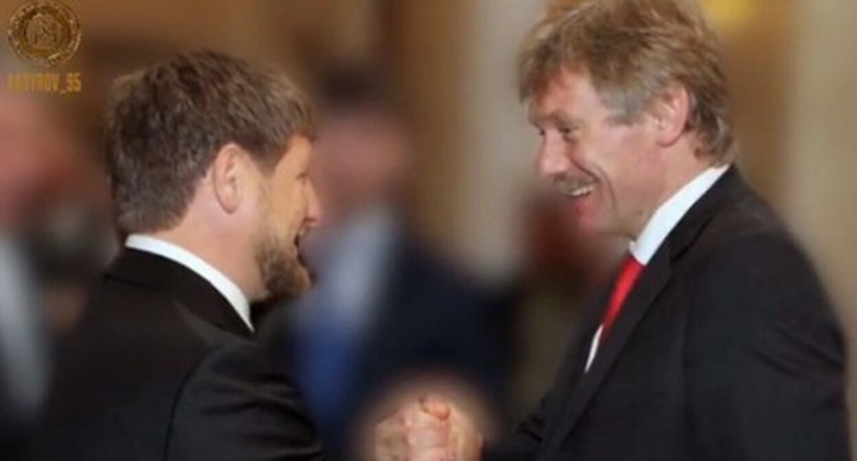 Ramzan Kadyrov (left) and Dmitry Peskov. Photo: Grozny Inform https://www.grozny-inform.ru/ Ramzan Kadyrov (left) and Dmitry Peskov. Photo: Grozny Inform https://www.grozny-inform.ru/