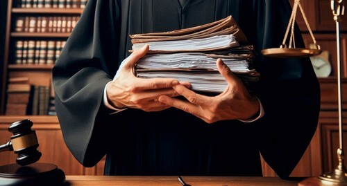 A judge is holding volumes of the case. Picture generated from Copilot A judge is holding volumes of the case. Picture generated from Copilot