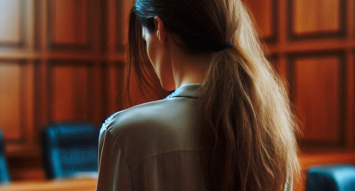 A girl in a court. Picture made in Photoshop by the "Caucasian Knot"