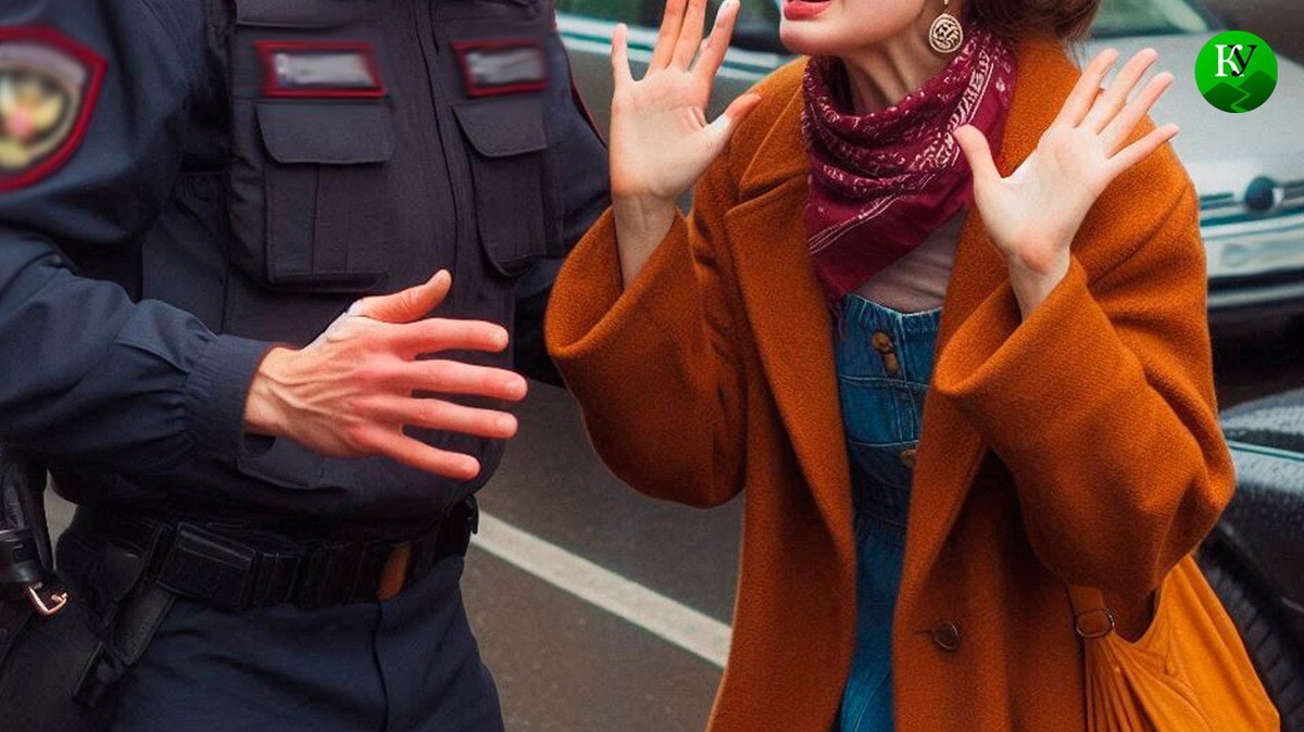 A woman and a police officer. Picture made in Photoshop by the "Caucasian Knot" A woman and a police officer. Picture made in Photoshop by the "Caucasian Knot"