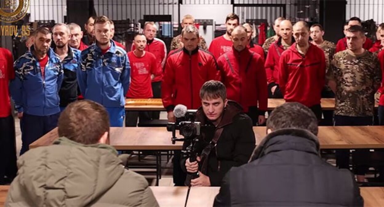 Ramzan Kadyrov (left) at a meeting with Ukrainian POWs. December 4, 2024. Screenshot of a video https://t.me/RKadyrov_95/5276 Ramzan Kadyrov (left) at a meeting with Ukrainian POWs. December 4, 2024. Screenshot of a video https://t.me/RKadyrov_95/5276