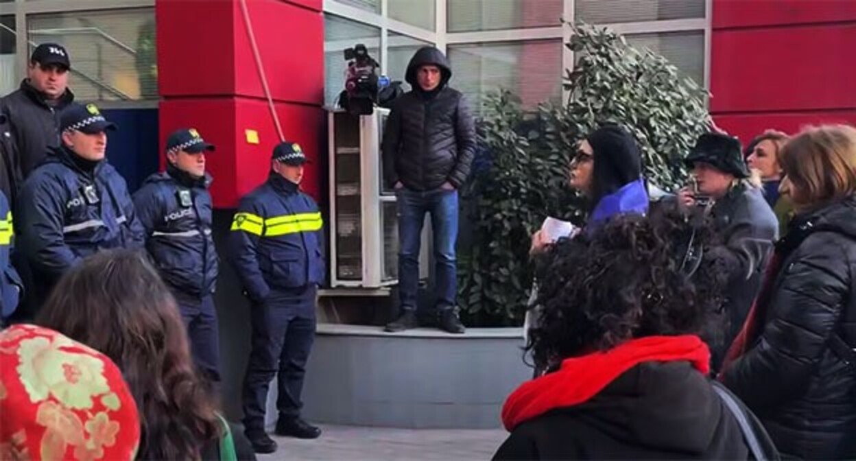 A protest action. Tbilisi, December 4, 2024. Screenshot of a video https://t.me/NGnewsgeorgia A protest action. Tbilisi, December 4, 2024. Screenshot of a video https://t.me/NGnewsgeorgia