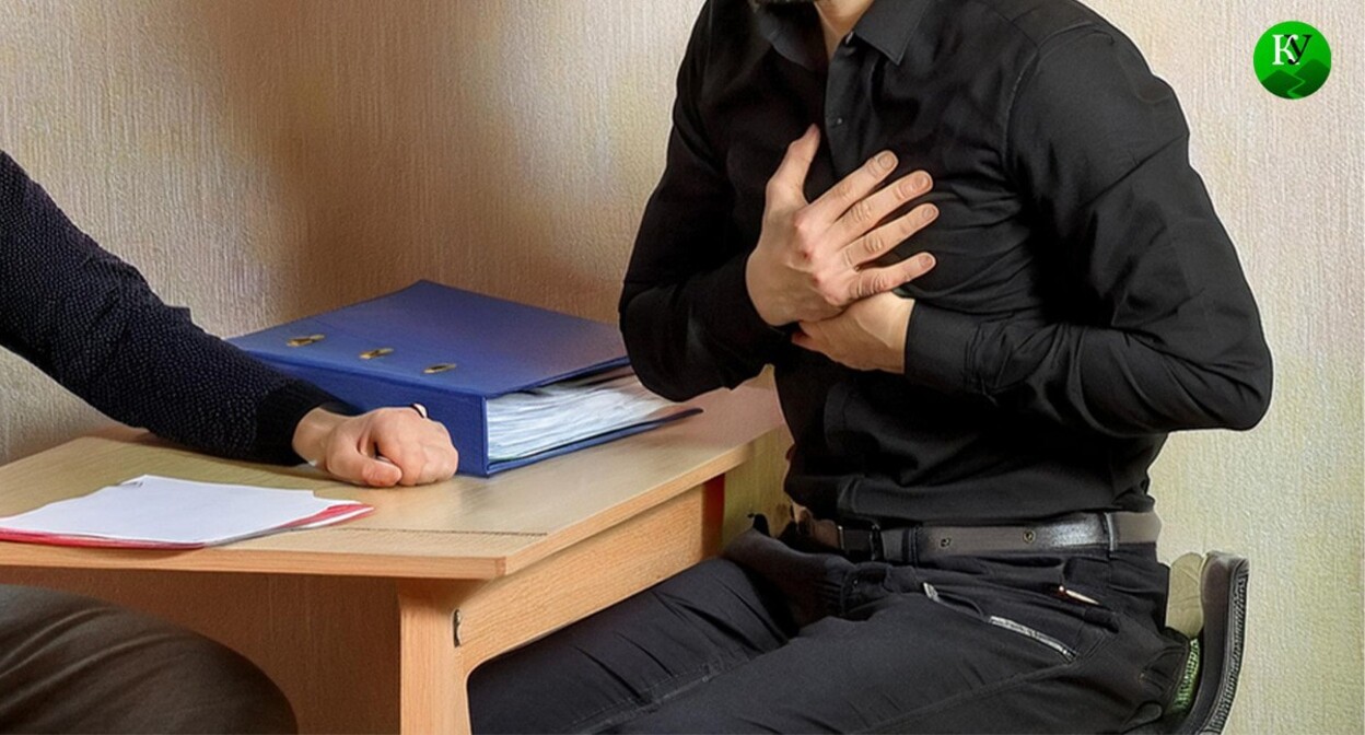 A detainee collapsed. Picture made in Photoshop by the "Caucasian Knot" A detainee collapsed. Picture made in Photoshop by the "Caucasian Knot"