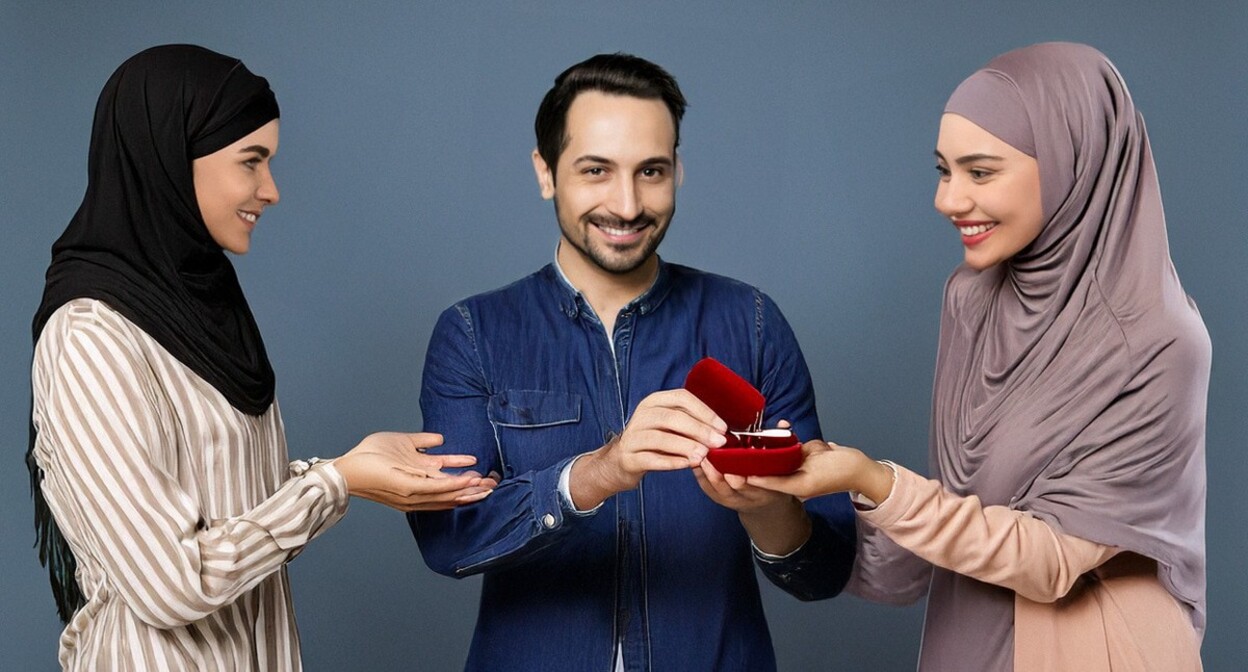 Polygamy. Picture made in Photoshop by the "Caucasian Knot" Polygamy. Picture made in Photoshop by the "Caucasian Knot"