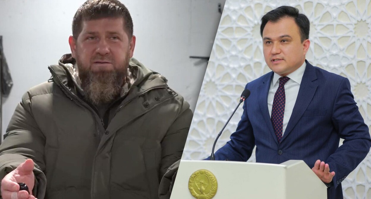 Ramzan Kadyrov and Odiljon Tozhiev. Photo: screenshot of a video https://t.me/RKadyrov_95, the Legislative Chamber Ramzan Kadyrov and Odiljon Tozhiev. Photo: screenshot of a video https://t.me/RKadyrov_95, the Legislative Chamber