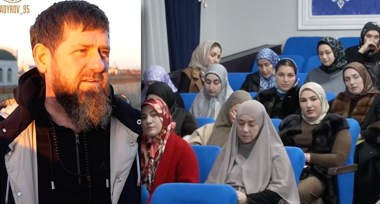 Ramzan Kadyrov and parents who received the money. Collage by the "Caucasian Knot". Photos: screenshots of the videos кадры из видео: https://t.me/RKadyrov_95/5418 and https://t.me/RKadyrov_95/5407 Ramzan Kadyrov and parents who received the money. Collage by the "Caucasian Knot". Photos: screenshots of the videos кадры из видео: https://t.me/RKadyrov_95/5418 and https://t.me/RKadyrov_95/5407