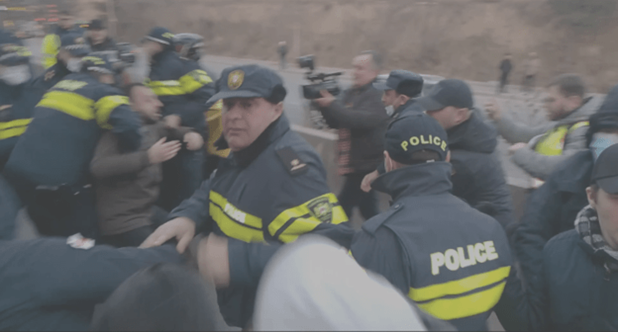 Detentions in Tbilisi on February 2, photo by the "Caucasian Knot" Detentions in Tbilisi on February 2, photo by the "Caucasian Knot"