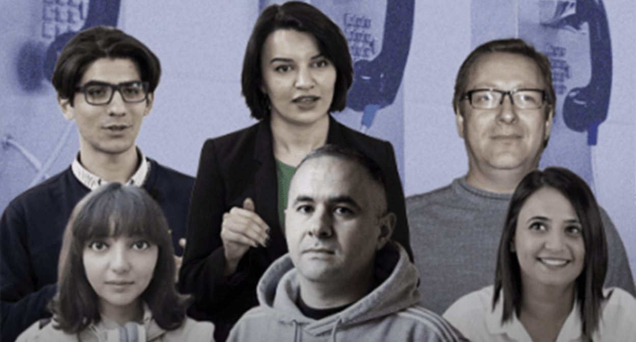 Journalists of the “Abzas Media” outlet. Photo: Musavat https://musavat.com/news/abzas-media-ve-toplum-tv-isinde-yeni-faktlar_1062539.html?d=1 Journalists of the “Abzas Media” outlet. Photo: Musavat https://musavat.com/news/abzas-media-ve-toplum-tv-isinde-yeni-faktlar_1062539.html?d=1