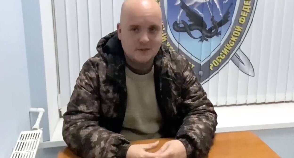 Ilya Yuzhakov. Screenshot of a video posted on the "Operativnie Svodki" Telegram channel Ilya Yuzhakov. Screenshot of a video posted on the "Operativnie Svodki" Telegram channel