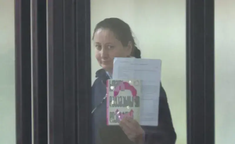 Mziya Amaglobeli at a court session, January 15, 2025. Photo by the “Pirveli” TV Company