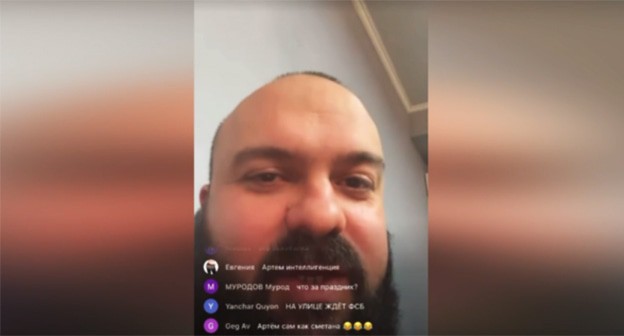 Vladimir Vanyan. Screenshot of a video https://kubantv.ru/obshhestvo/krasnodarskii-stangist-vo-vremia-transliacii-oskorbil-sotrudnikov-fsb-i-ucastnikov-svo