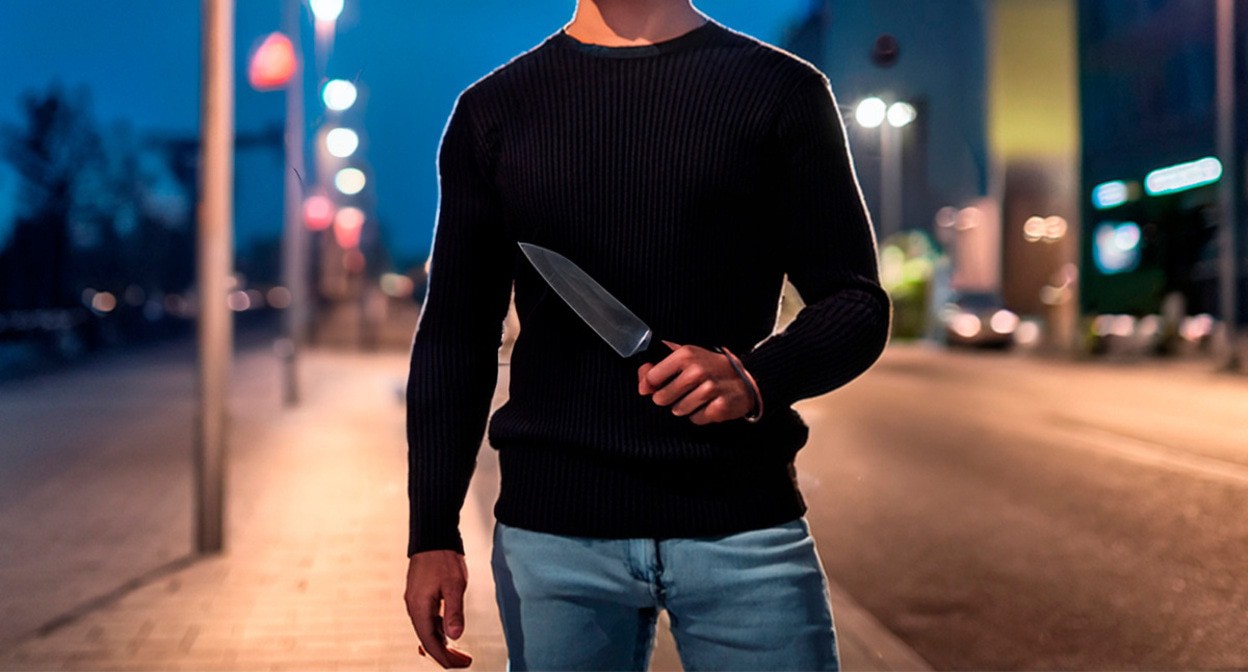 A man with a knife. Picture made in Photoshop by the "Caucasian Knot" A man with a knife. Picture made in Photoshop by the "Caucasian Knot"