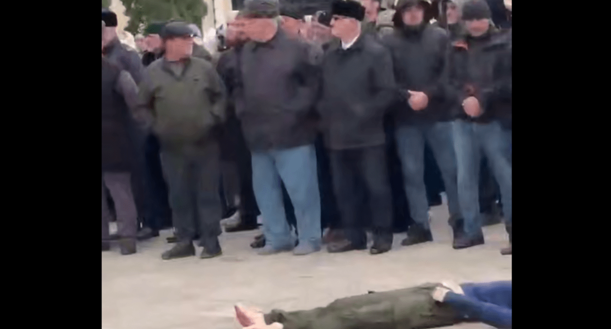 The rally held near the body of the teenager killed in Achkhoi-Martan during an attack on law enforcers. Screenshot of a video posted on the Telegram channel of Tumso Abdurakhmanov* (included into the register of foreign agents) on April 9, 2025 https://t.me/abusaddamshishani/6578 The rally held near the body of the teenager killed in Achkhoi-Martan during an attack on law enforcers. Screenshot of a video posted on the Telegram channel of Tumso Abdurakhmanov* (included into the register of foreign agents) on April 9, 2025 https://t.me/abusaddamshishani/6578