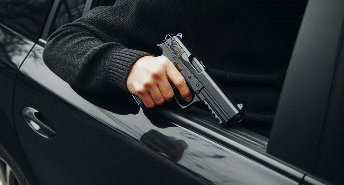 A man with a gun. Picture made in Photoshop by the "Caucasian Knot"