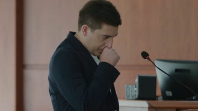 Batumi police boss, Irakli Dgebuadze, testifies at the trial of Mziya Amaglobeli: screenshot from the website of the “Pirveli” TV.