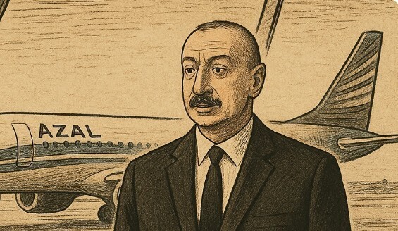 Ilham Aliev and the plane. Illustration created by the “Caucasian Knot” using AI in the Copilot software
Ilham Aliev and the plane. Illustration created by the “Caucasian Knot” using AI in the Copilot software