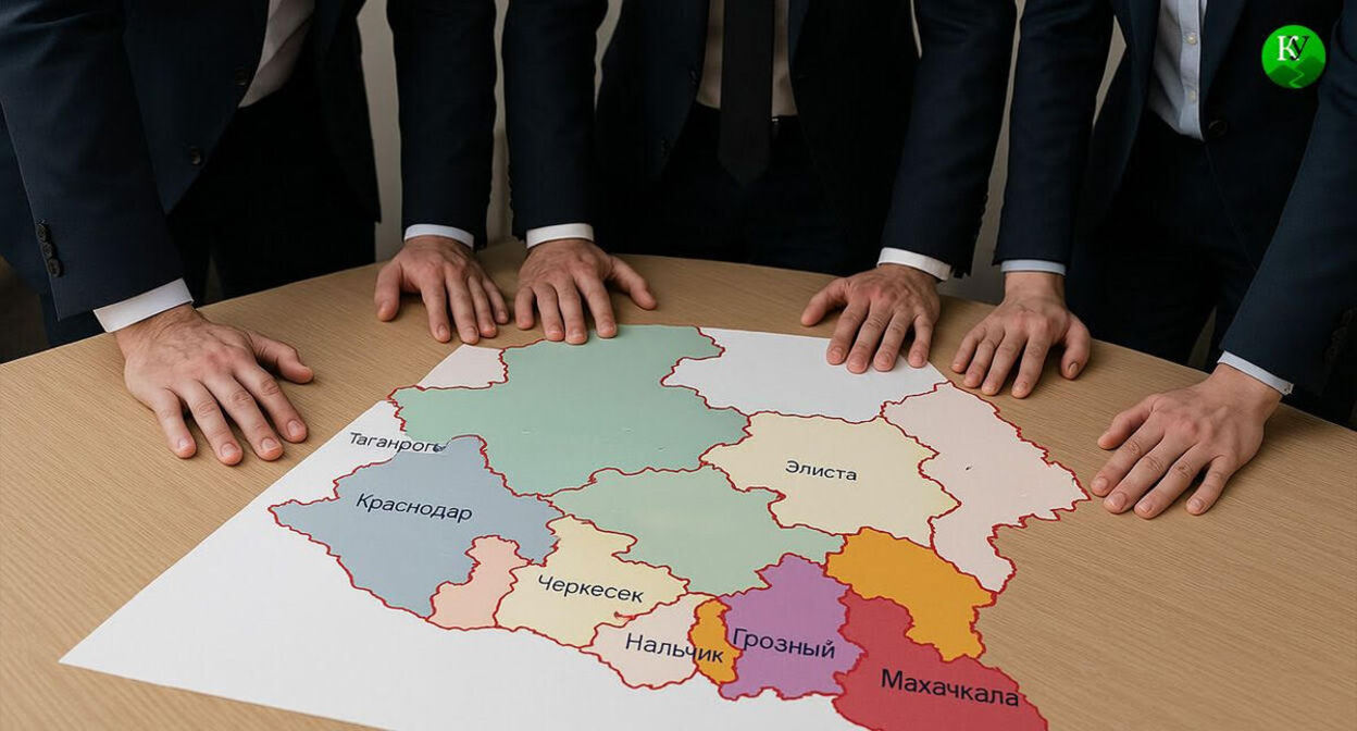 Map of Russia. Illustration of "Caucasian Knot" created with the Copilot software. Map of Russia. Illustration of "Caucasian Knot" created with the Copilot software.