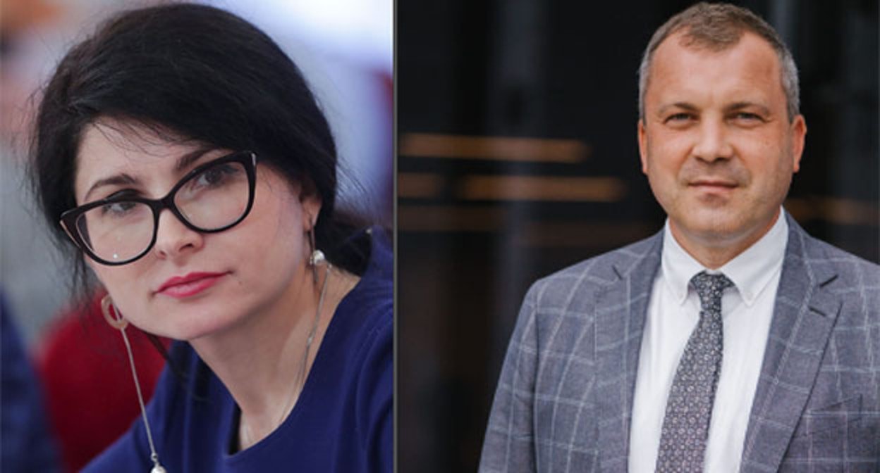 Eva Merkacheva and Yevgeny Popov. Collage by Kavkazsky Knot. Photo: Duma.gov.ru https://popov2026.ru/bio Eva Merkacheva and Yevgeny Popov. Collage by Kavkazsky Knot. Photo: Duma.gov.ru https://popov2026.ru/bio