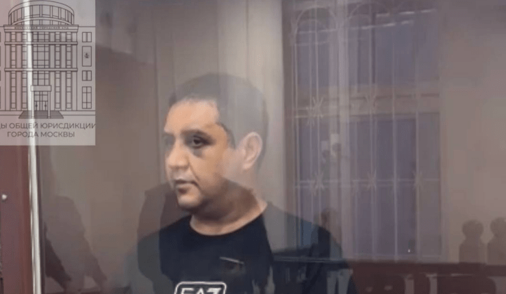 Areg Shchepikhin in the courtroom. Photo screenshot from Telegram channel "Moscow Courts of General Jurisdiction" from 06.06.25, https://t.me/moscowcourts/6823
