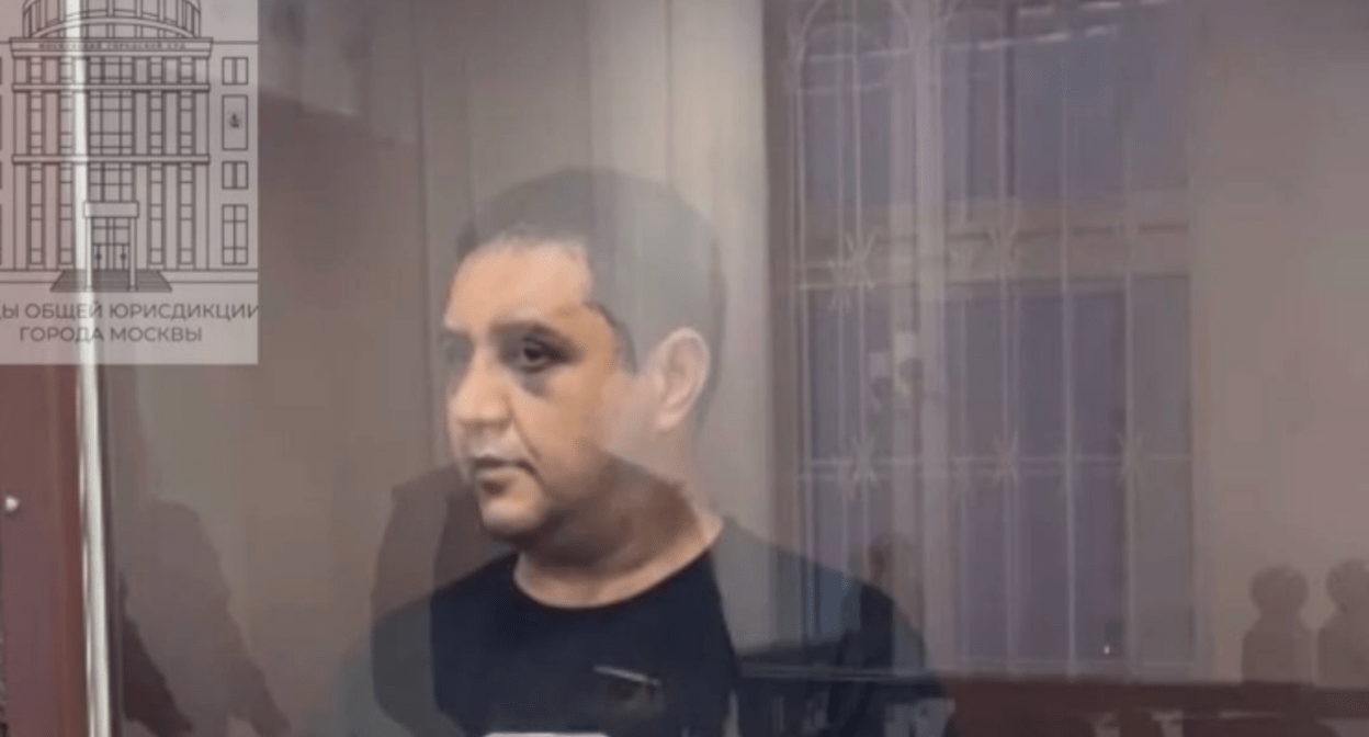 Areg Shchepikhin in the courtroom. Photo screenshot from Telegram channel "Moscow Courts of General Jurisdiction" from 06.06.25, https://t.me/moscowcourts/6823
Areg Shchepikhin in the courtroom. Photo screenshot from Telegram channel "Moscow Courts of General Jurisdiction" from 06.06.25, https://t.me/moscowcourts/6823