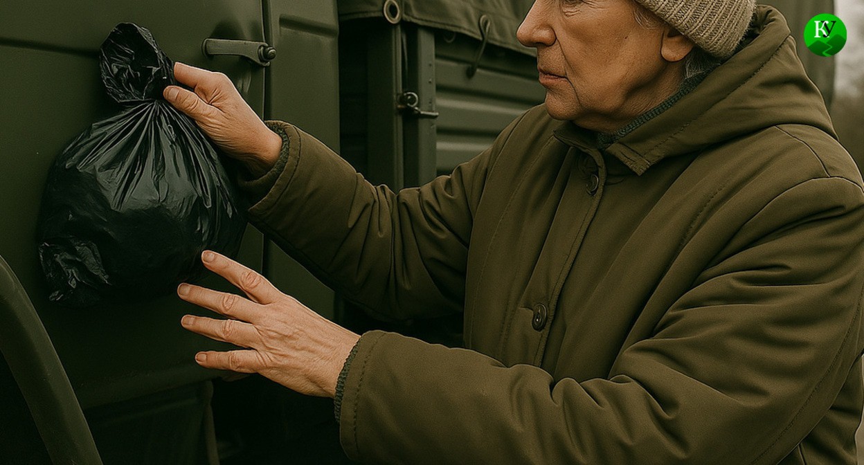 A pensioner hiding an explosive device. Illustration created by Caucasian Knot by using AI in the Copilot software.
A pensioner hiding an explosive device. Illustration created by Caucasian Knot by using AI in the Copilot software.