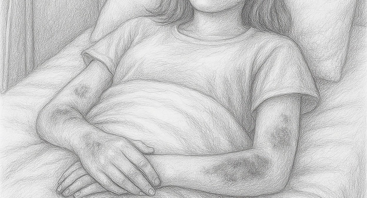 A beaten girl. Illustration created by the “Caucasian Knot” using AI in the Copilot software.
A beaten girl. Illustration created by the “Caucasian Knot” using AI in the Copilot software.