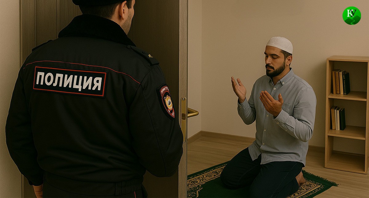 A police raid. Illustration created by the “Caucasian Knot” using AI in the Copilot software.
