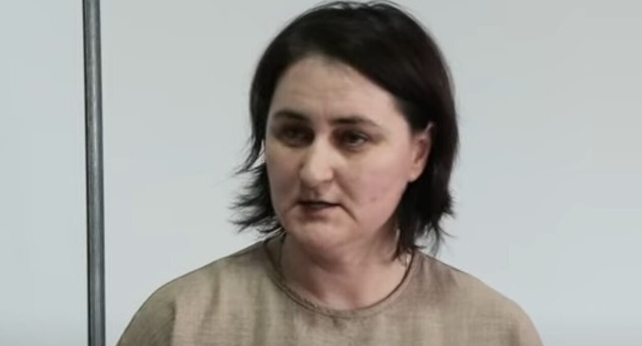 Journalist Nizfa Arshba* at a court hearing in Sukhumi, June 17, 2025. Still image of the video "Abaza-TV".