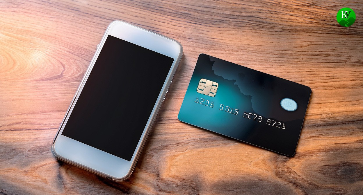 Smartphone and bank card. Illustration created by "Caucasian Knot" using AI in the Copilot program Smartphone and bank card. Illustration created by "Caucasian Knot" using AI in the Copilot program