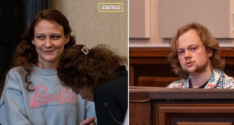 Anastasia Zinovkina and Artem Gribul in court. Tbilisi, June 26, 2025. Photo: Natia Leverashvili / Publica Anastasia Zinovkina and Artem Gribul in court. Tbilisi, June 26, 2025. Photo: Natia Leverashvili / Publica