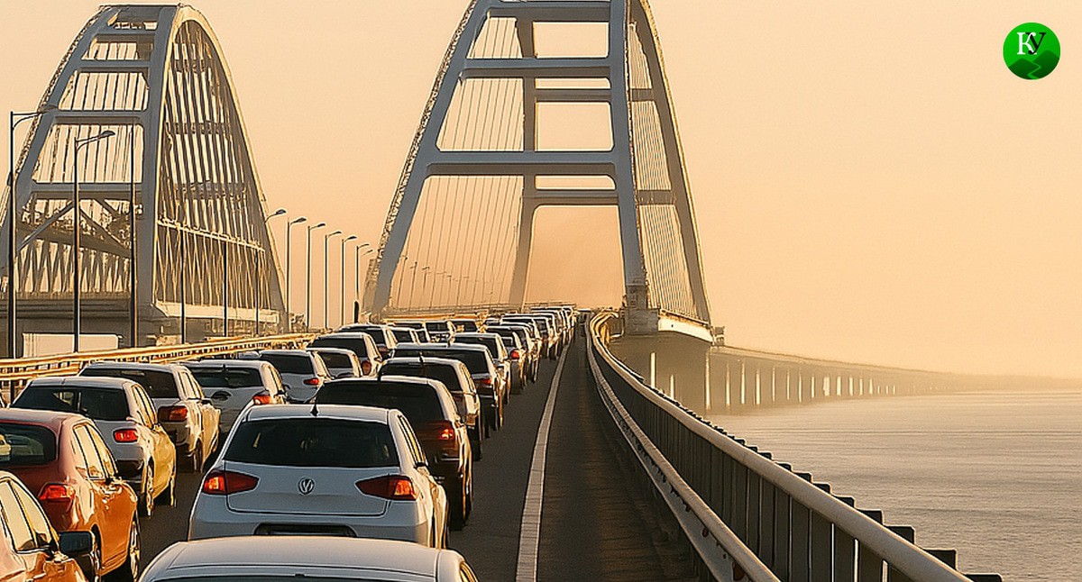 Traffic jam on the Crimean Bridge. Illustration created by "Caucasian Knot" using AI in the Copilot program Traffic jam on the Crimean Bridge. Illustration created by "Caucasian Knot" using AI in the Copilot program