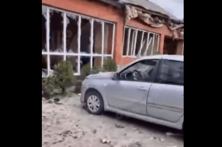 House in Nizhniye Achaluki damaged after UAV crash. Still frame from video "Fortanga" from 26.07.25, https://t.me/fortangaorg/20178. House in Nizhniye Achaluki damaged after UAV crash. Still frame from video "Fortanga" from 26.07.25, https://t.me/fortangaorg/20178.