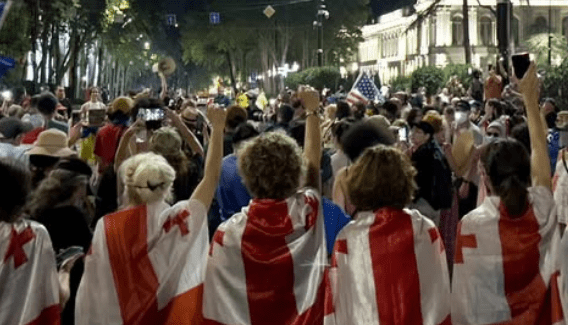 Participants of the action in Tbilisi. Screenshot of the photo Publika from 30.07.25, https://www.facebook.com/photo?fbid=1510018690397676&set=a.715406393192247 (the activities of the Meta company, which owns the social network, are prohibited in Russia). Participants of the action in Tbilisi. Screenshot of the photo Publika from 30.07.25, https://www.facebook.com/photo?fbid=1510018690397676&set=a.715406393192247 (the activities of the Meta company, which owns the social network, are prohibited in Russia).