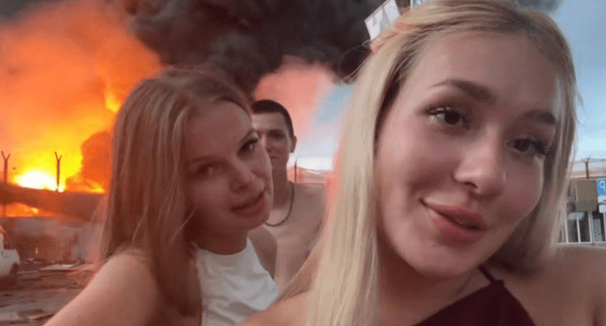 On August 3, 25, Kuban police posted a screenshot from the video against the backdrop of a burning oil depot, https://t.me/mvd_23/12146. On August 3, 25, Kuban police posted a screenshot from the video against the backdrop of a burning oil depot, https://t.me/mvd_23/12146.